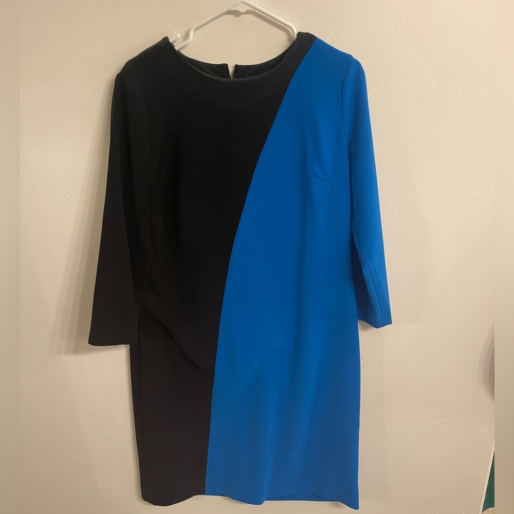 Ann Taylor Blue and Black Shift Dress - Size 10T